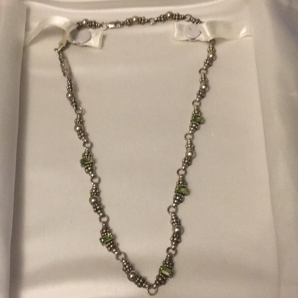 Lagos Peridot caviar glacier 18K yellow gold & SS